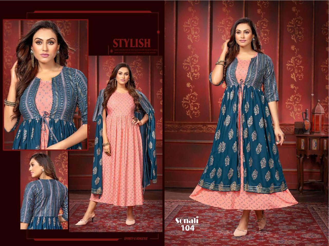 Golden Sonali 3 Ethnic Wear Wholesale Anarkali Kurti Collection 